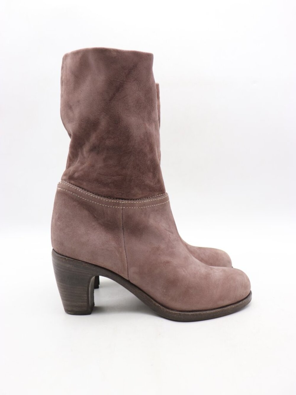 Fiorentini + Baker Brown Suede Leather Women's EU 36.5 High Heel Mid-Calf Boots